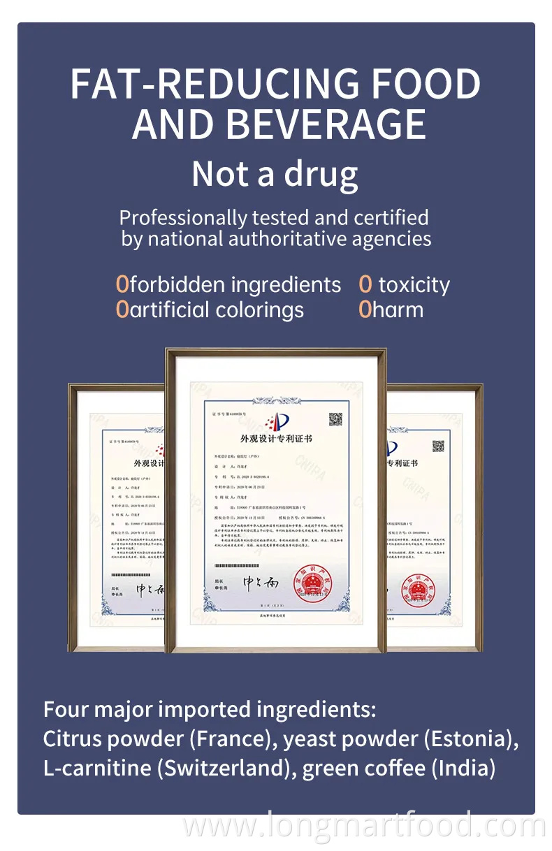 Weight Loss Slimming Light Burning Fat Citrus Fruit and Vegetable Coffee Solid Beverage Instant Coffee